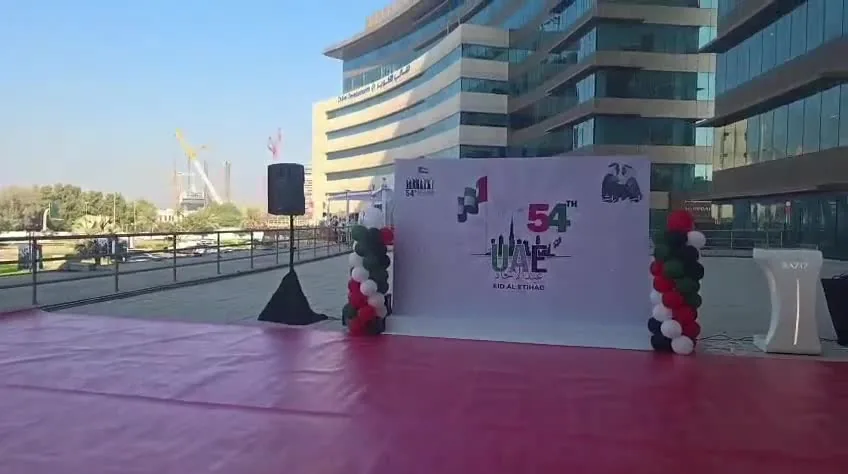 Stage prepared for a corporate UAE event