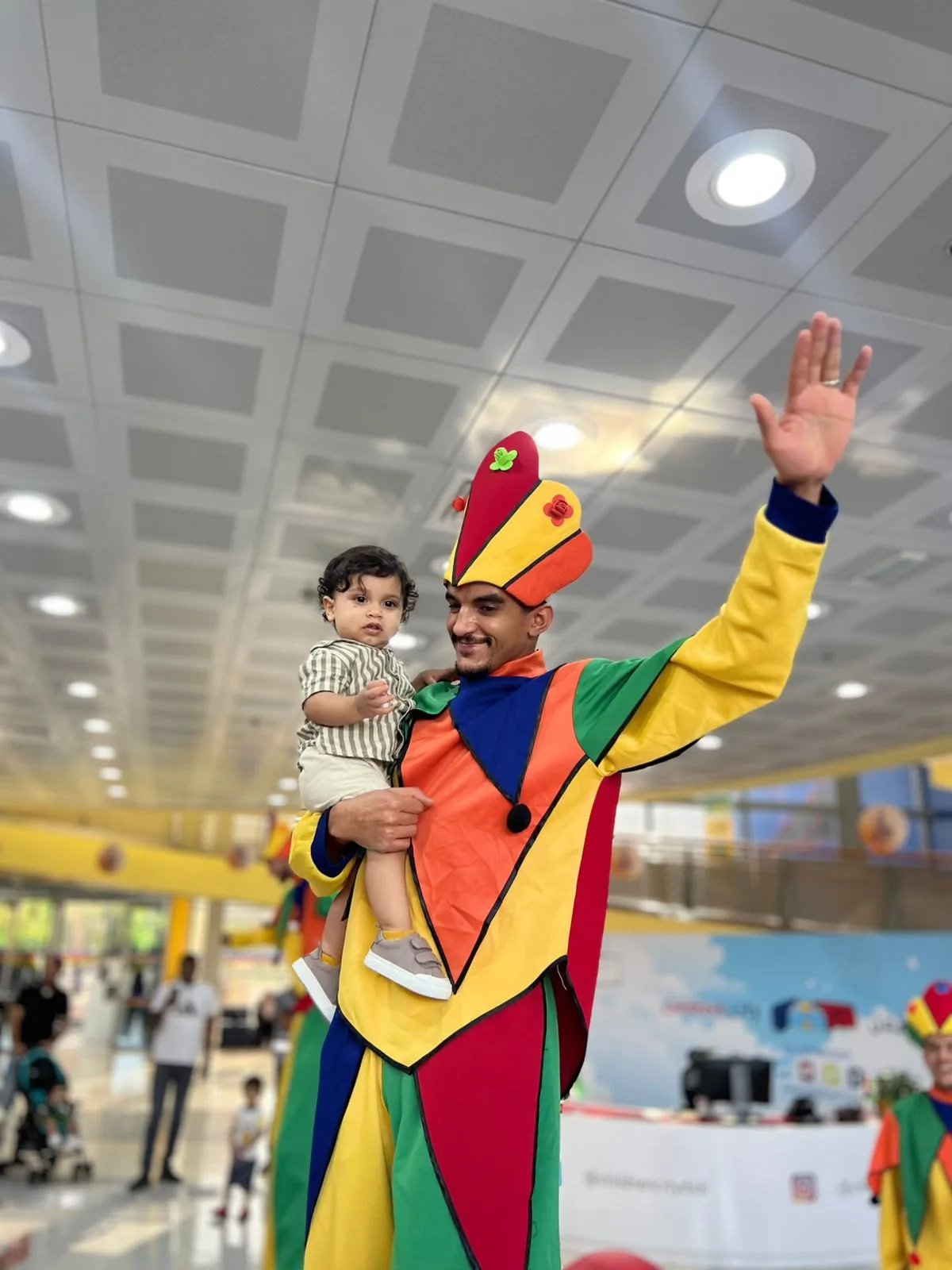 Kids entertainer interacting with a child